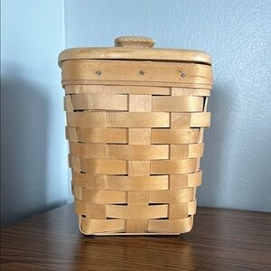 Longaberger Natural Small Spoon Basket with Lid